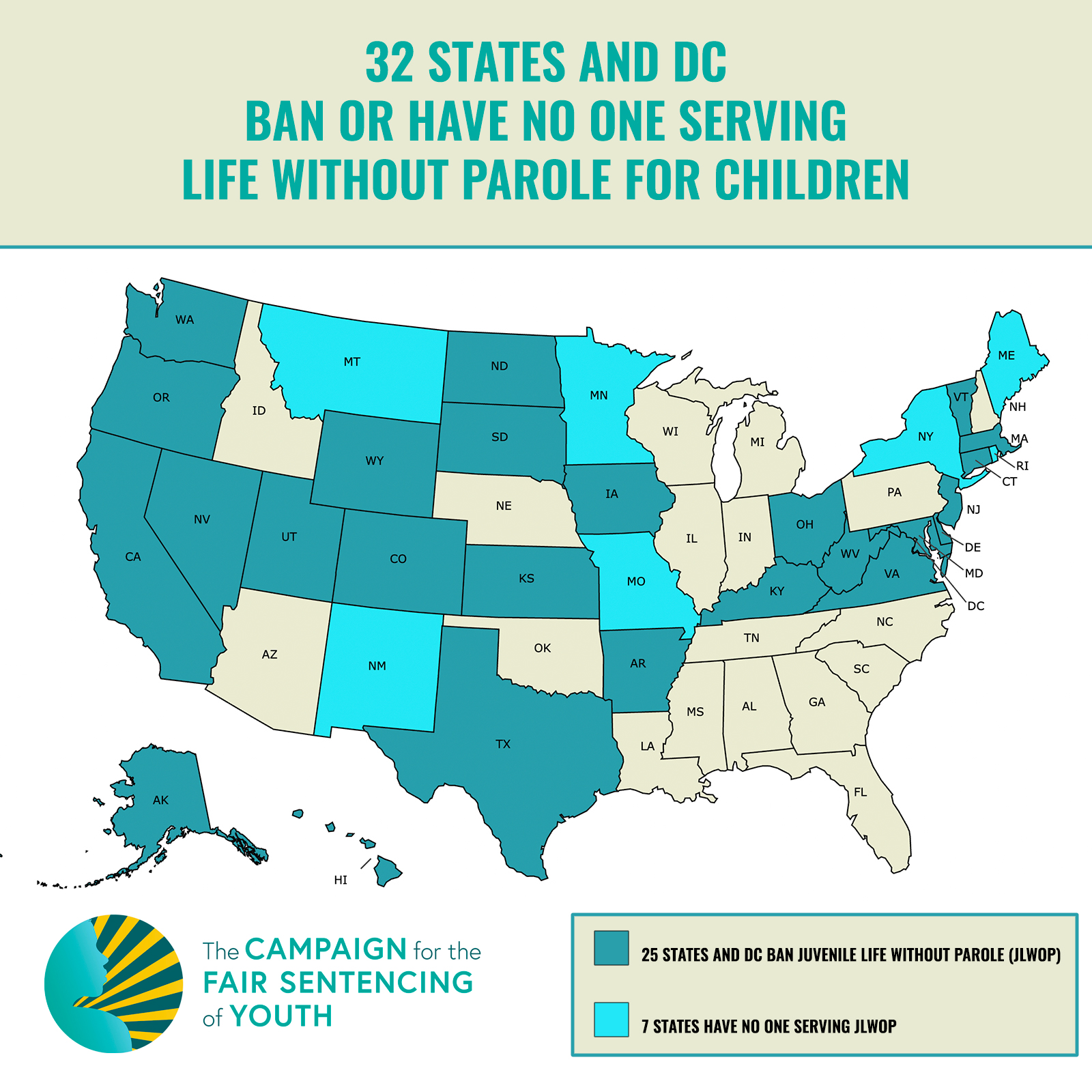 Juvenile Life Without Parole Map Jan 2022 Campaign For The Fair 